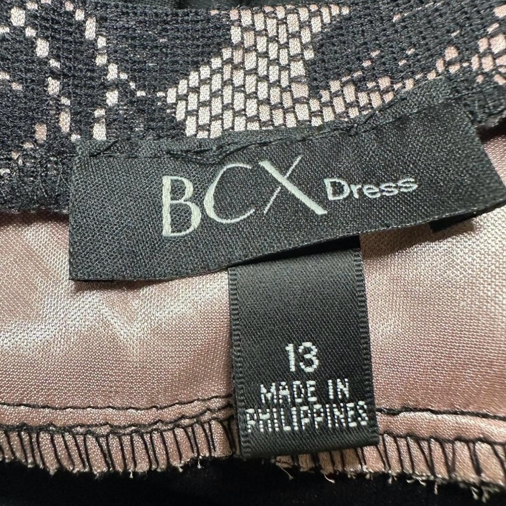 BCX Black and Pink Lace Babydoll Empire Waist Spaghetti-Strap Party Dress - Picture 4 of 6